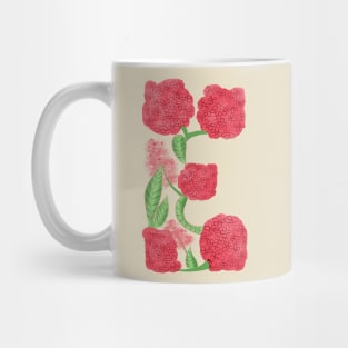 Letter E with floral motifs Mug